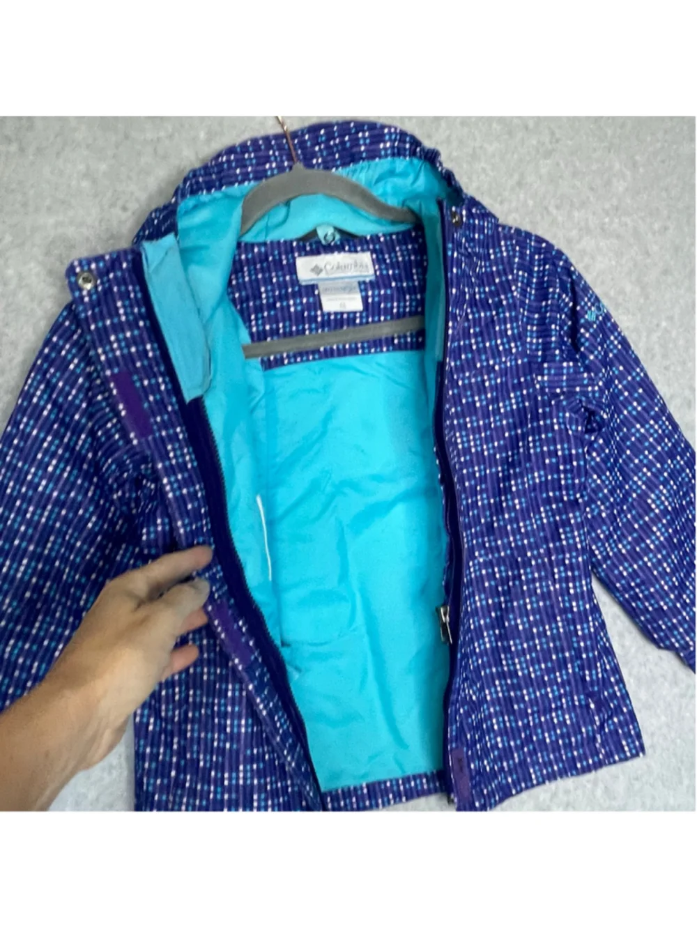 Columbia Interchange Girls XS 6/6X Purple Waterproof Hooded Ski Jacket Coat